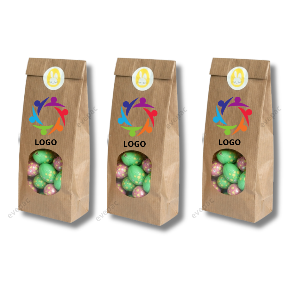 Sachet Kraft Brun Avec Fenêtre 205mmx50mmx90mm