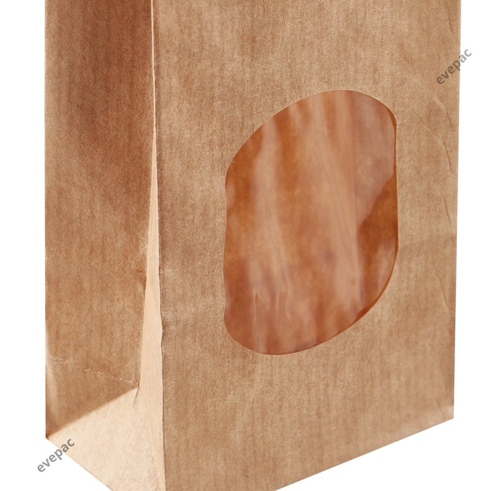 Sachet Kraft Brun Avec Fenêtre 205mmx50mmx90mm