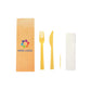 Kit couverts bambou personnalisé (Couteau, Fourchette, Cure-dents, serviette en papier)