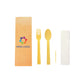 Kit couverts bambou personnalisé (Cuillère, Fourchette, Cure-dents, serviette en papier)