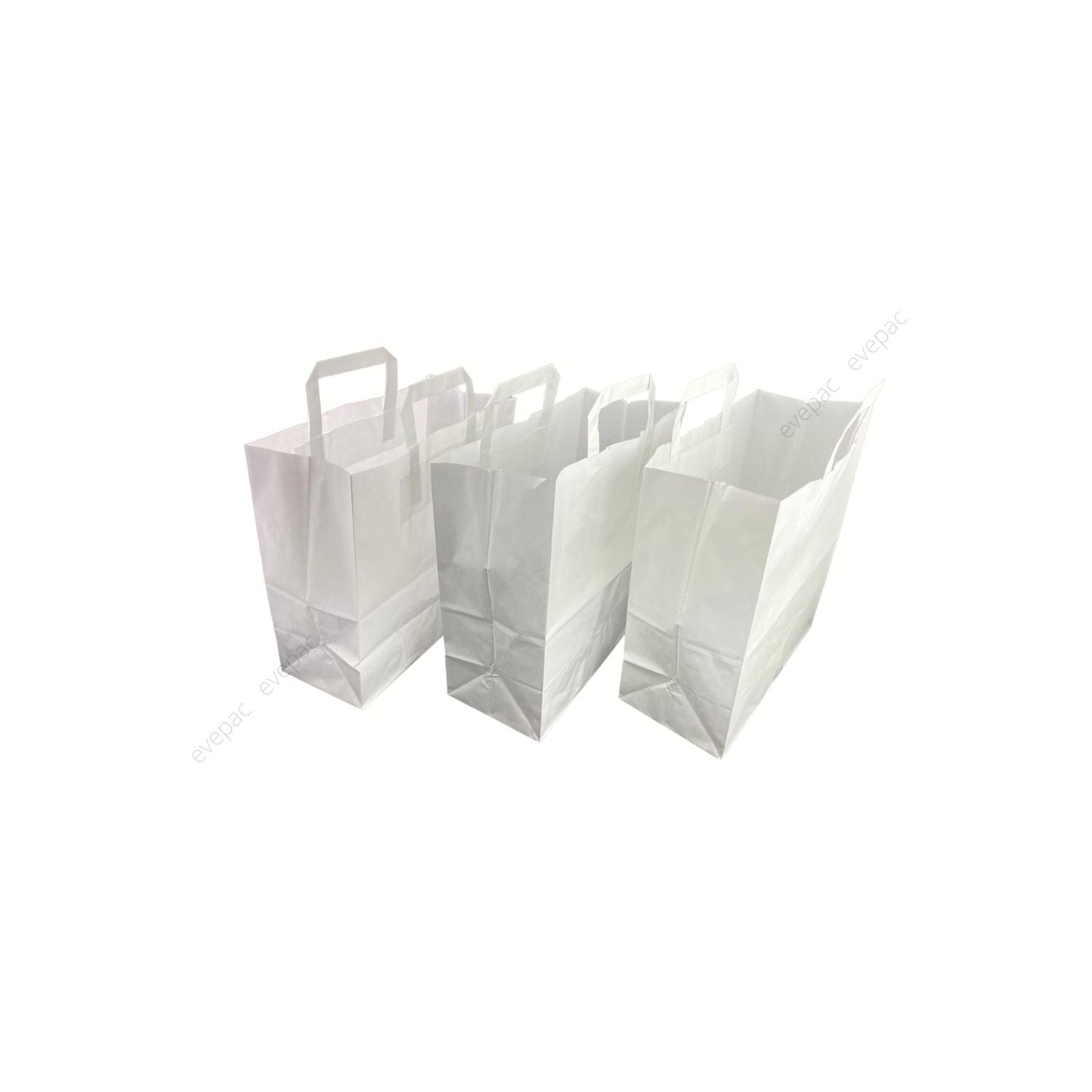 Sac Papier Kraft Personnalisé Blanc Poignées Plates