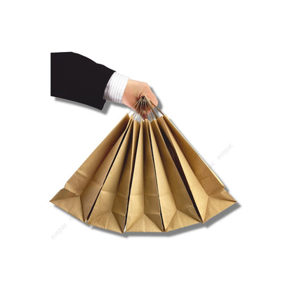 Sac Papier Kraft Personnalisé Brun Poignées Plates