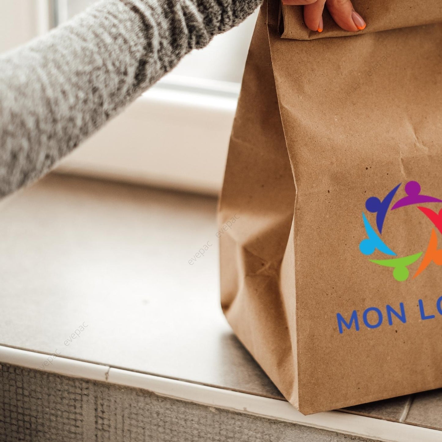 sac papier kraft brun sos personnalise
